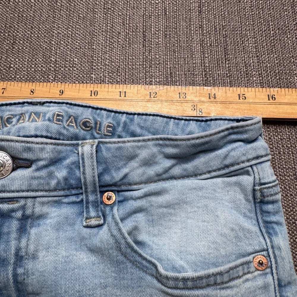 American Eagle Airflex+ Skinny Jeans Mens 33x32 Light Wash Stretch Denim